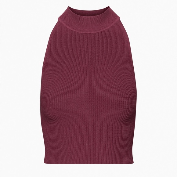 Babaton Sculpt Knit Mockneck Halter Top in Rhodon Pink | Size XL - Picture 1 of 5